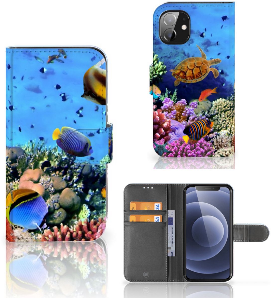 Apple iPhone 12 Mini Telefoonhoesje met Pasjes Vissen