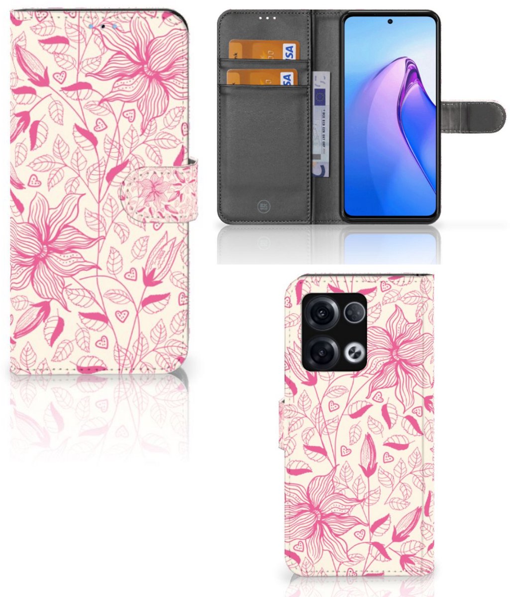 OPPO Reno8 Pro Hoesje Pink Flowers