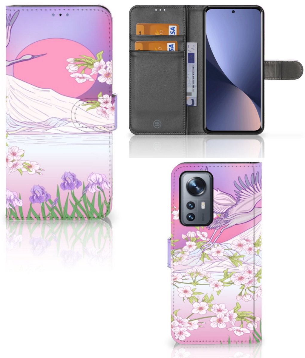 Xiaomi 12 Pro Telefoonhoesje met Pasjes Bird Flying