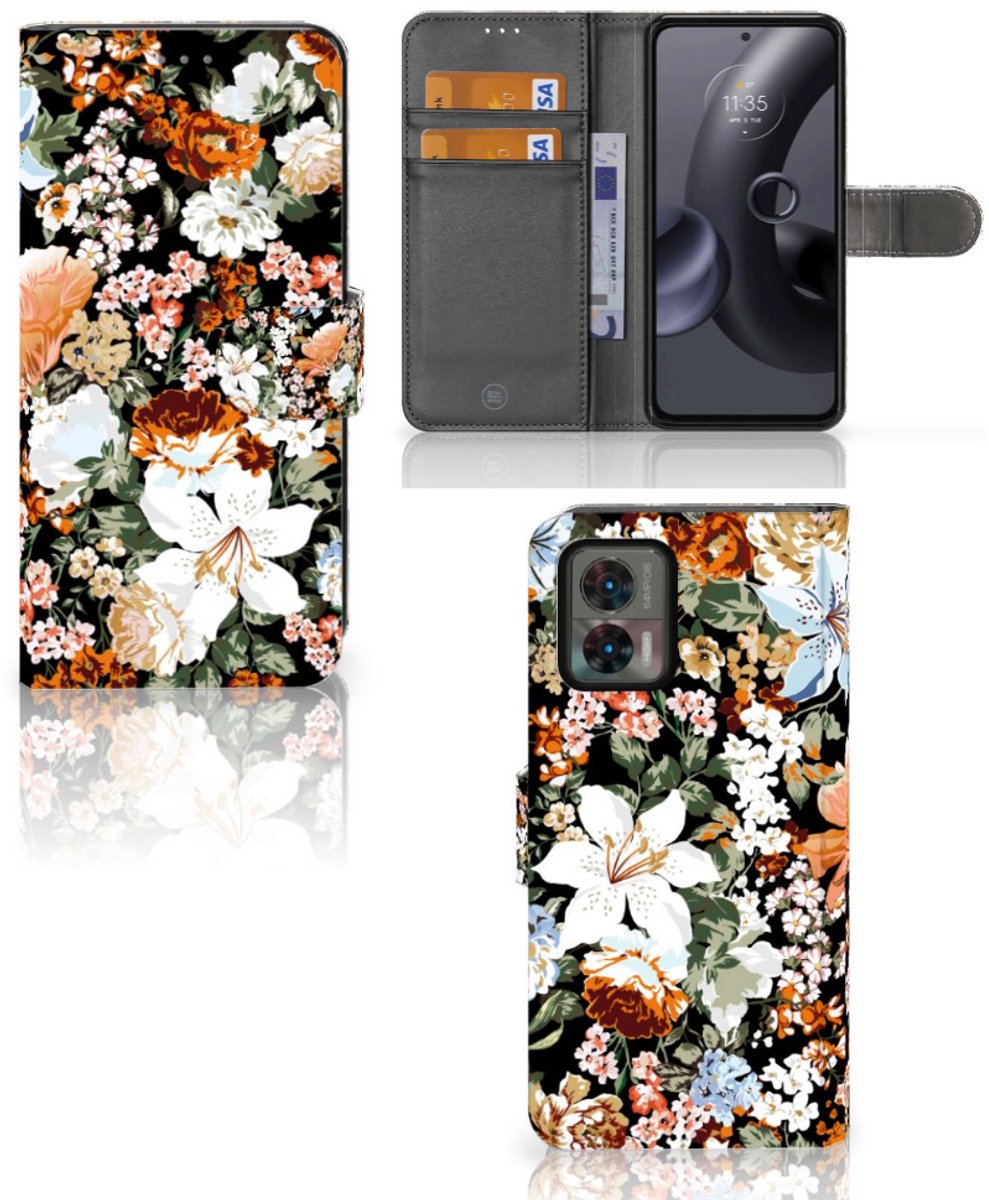 Hoesje voor Motorola Edge 30 Neo Dark Flowers