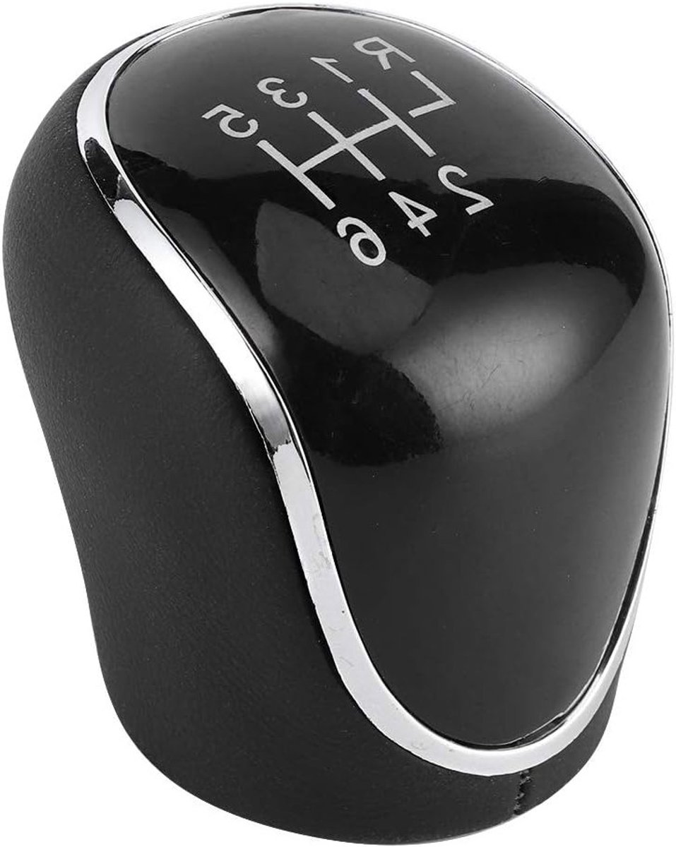 Zesversnellingspook voor Auto, Shifter Handgreep Accessoires Geschikt voor Focus en Mondeo IV/V, Zwart Met Knop