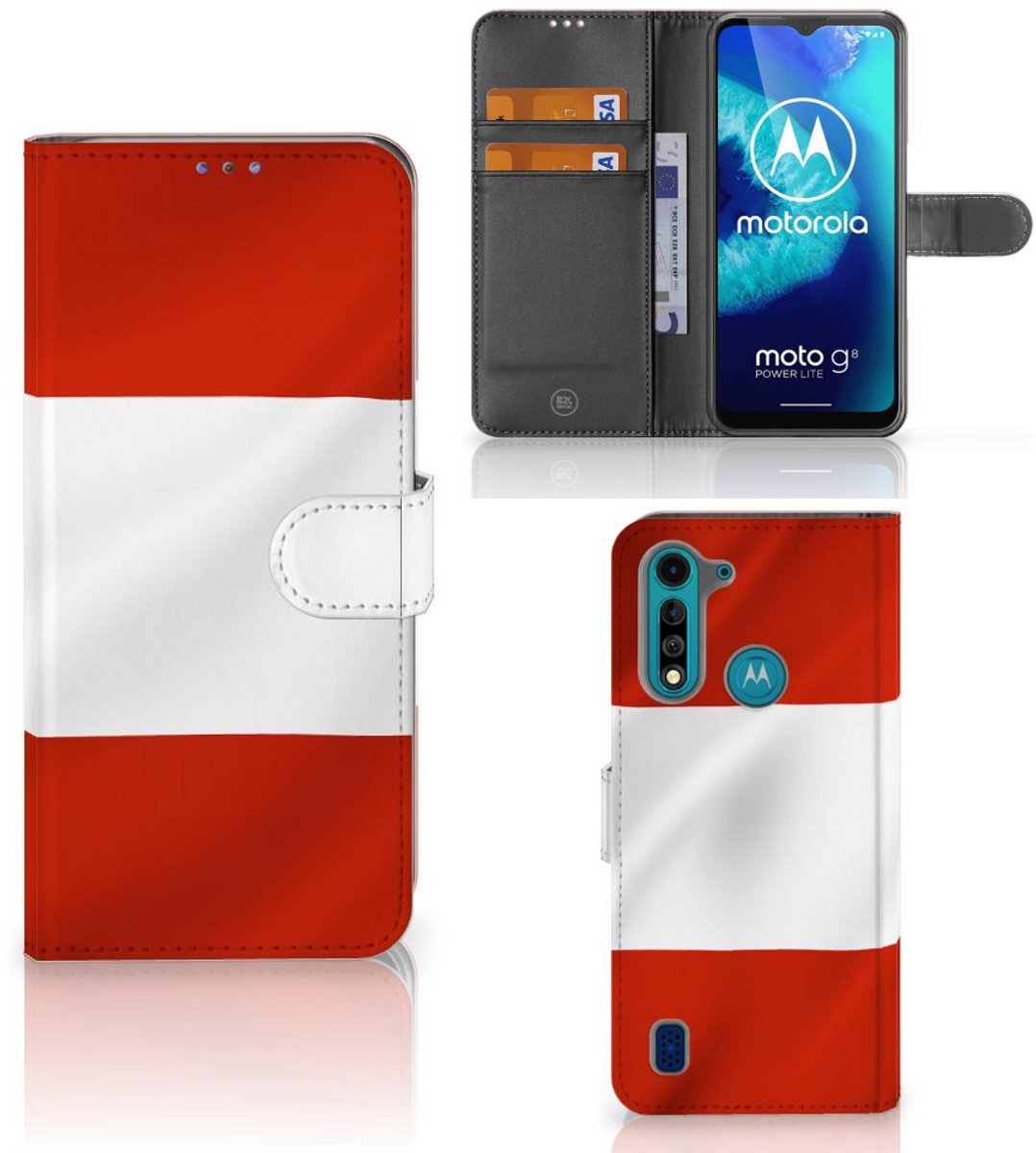 Motorola G8 Power Lite Bookstyle Case Oostenrijk