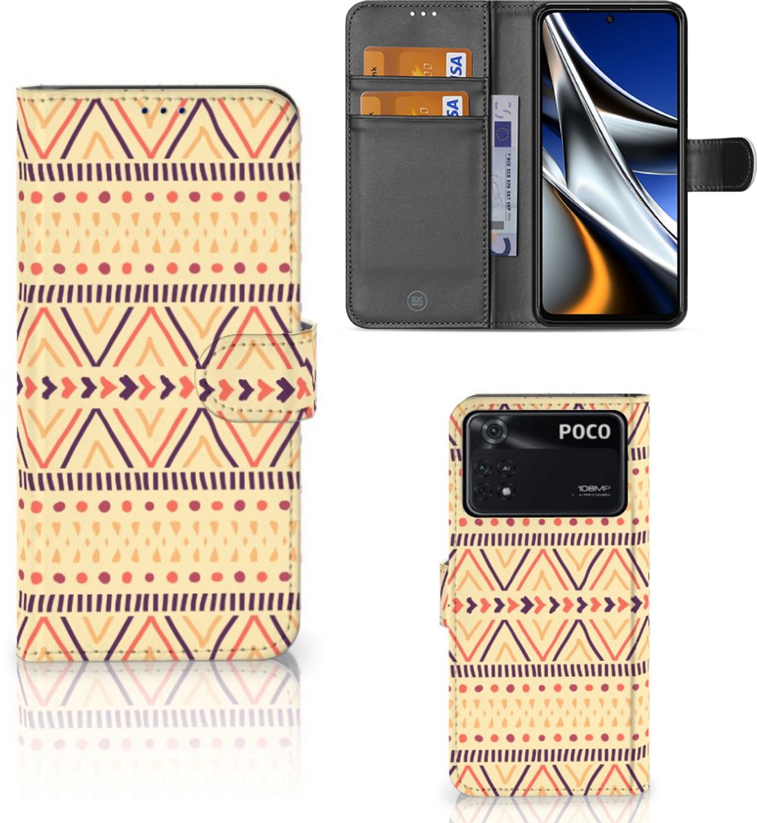 Xiaomi Poco X4 Pro 5G Telefoon Hoesje Aztec Yellow