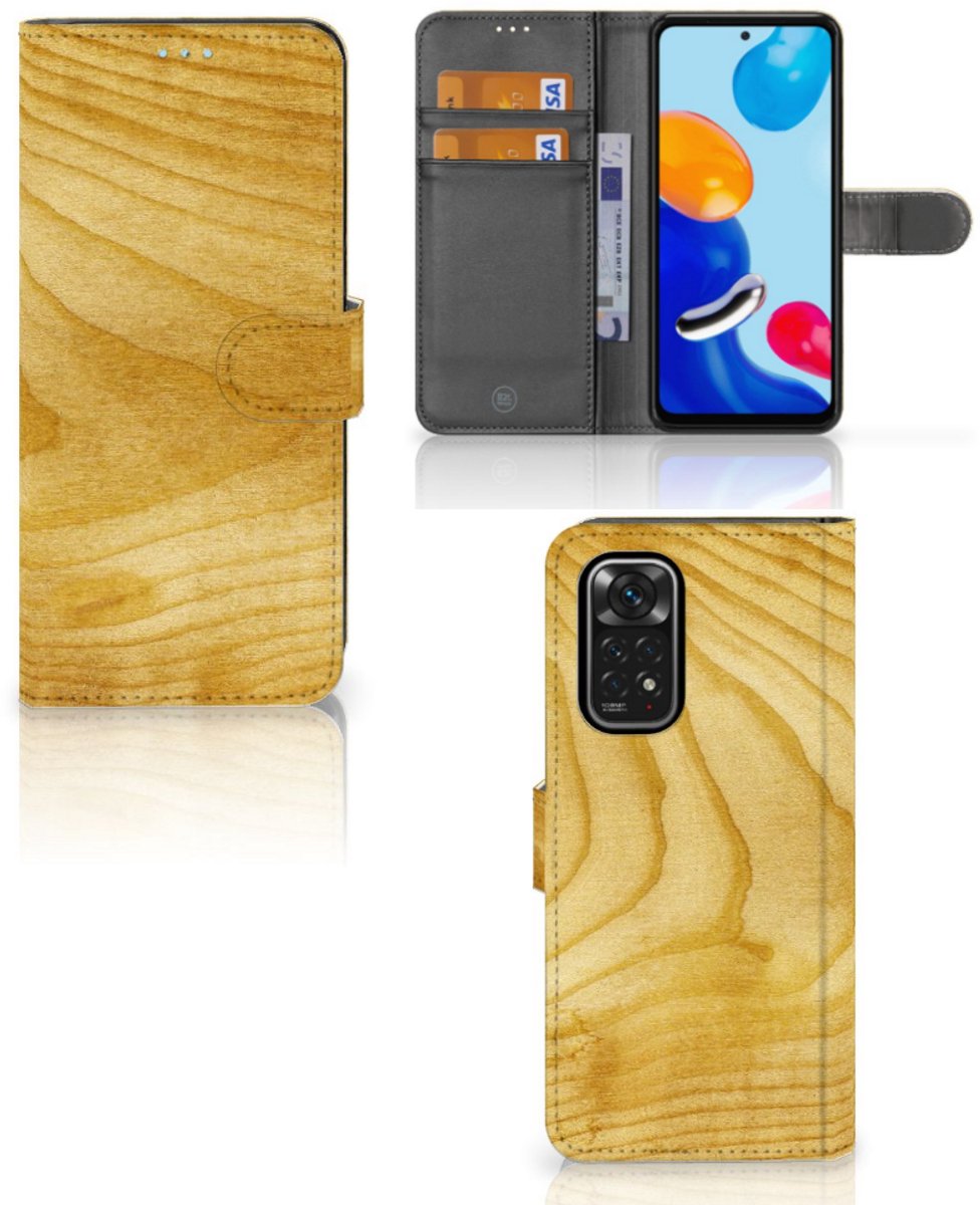 Xiaomi Redmi Note 11/11S Book Style Case Licht Hout