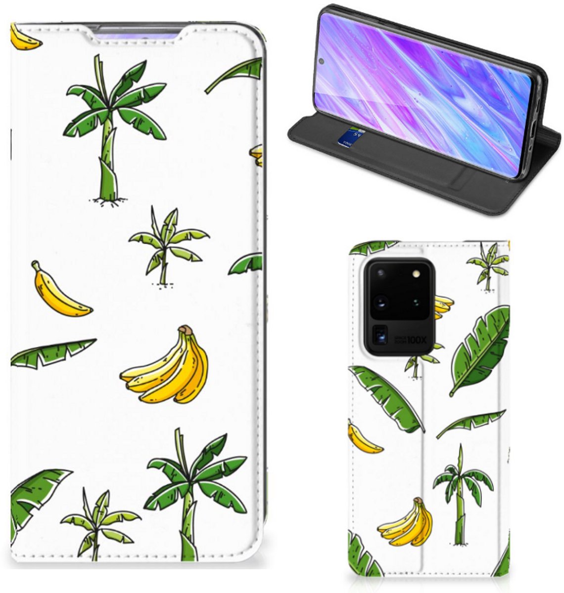Standcase Hoesje voor Samsung Galaxy S20 Ultra Smart Cover Banana Tree