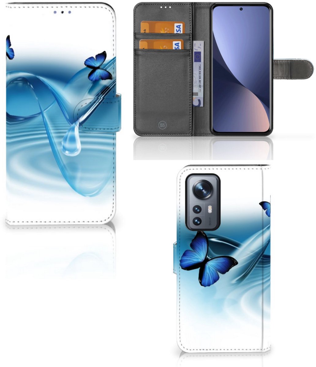 Xiaomi 12 Pro Telefoonhoesje met Pasjes Vlinders