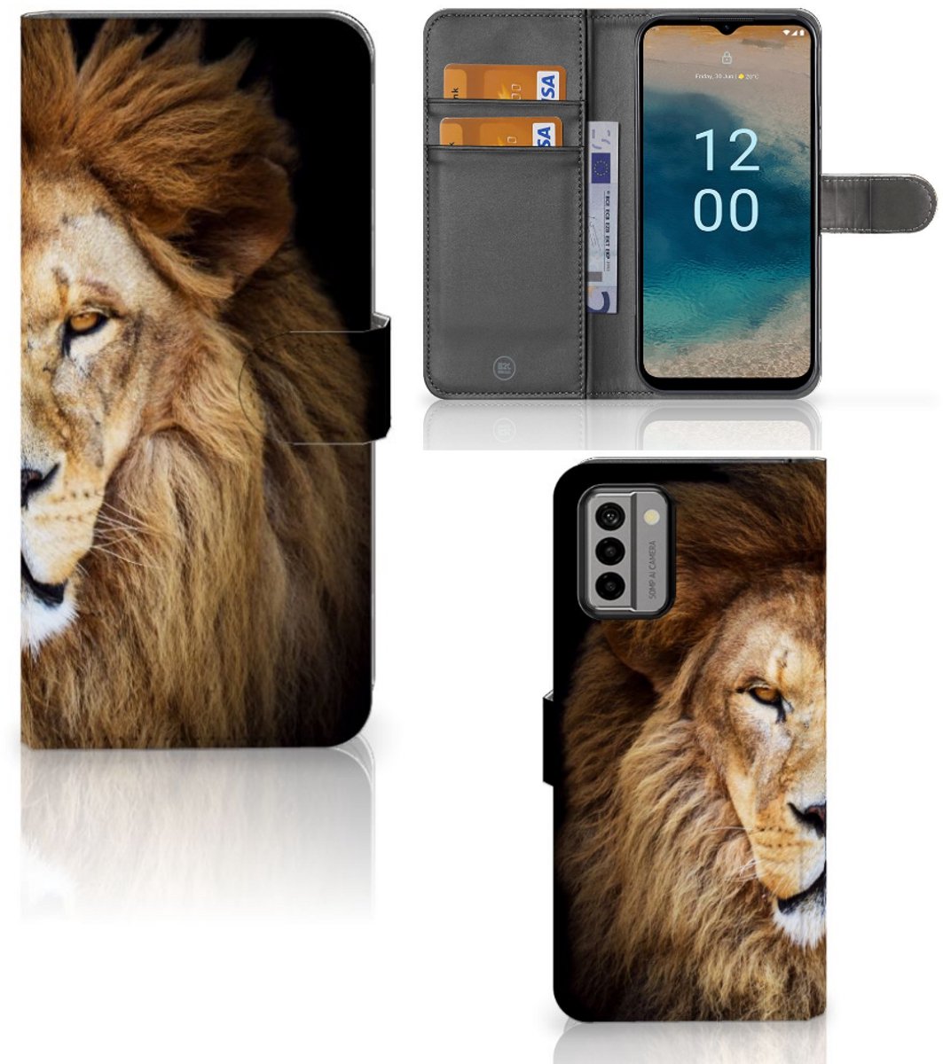 Nokia G22 Telefoonhoesje met Pasjes Leeuw