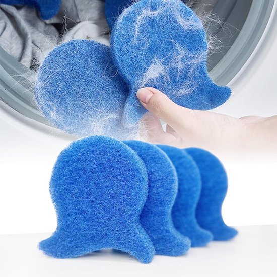 Huisdierhaarverwijderaar voor de was – Herbruikbare tool voor het verwijderen van honden- en kattenhaar – Verwijdert effectief haar, pluisjes en huidschilfers van beddengoed en kleding – Geschikt voor wasmachines en drogers (4 stuks)