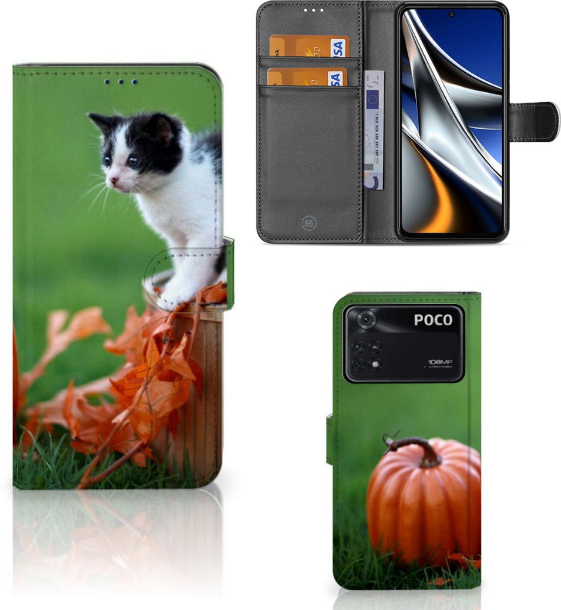 Xiaomi Poco X4 Pro 5G Telefoonhoesje met Pasjes Kitten