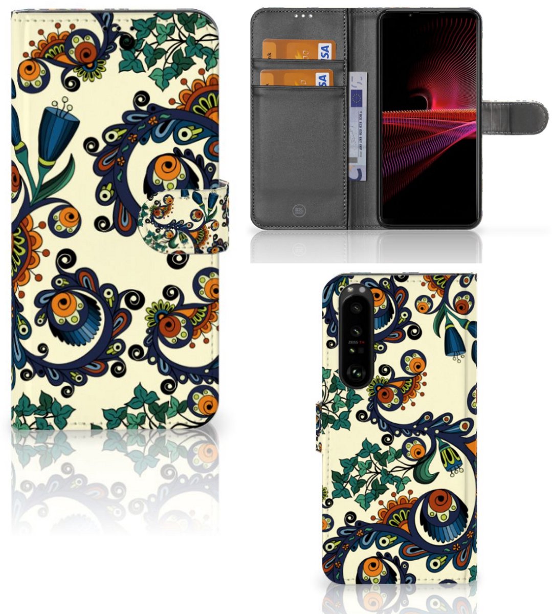 Wallet Case Sony Xperia 1 III Barok Flower
