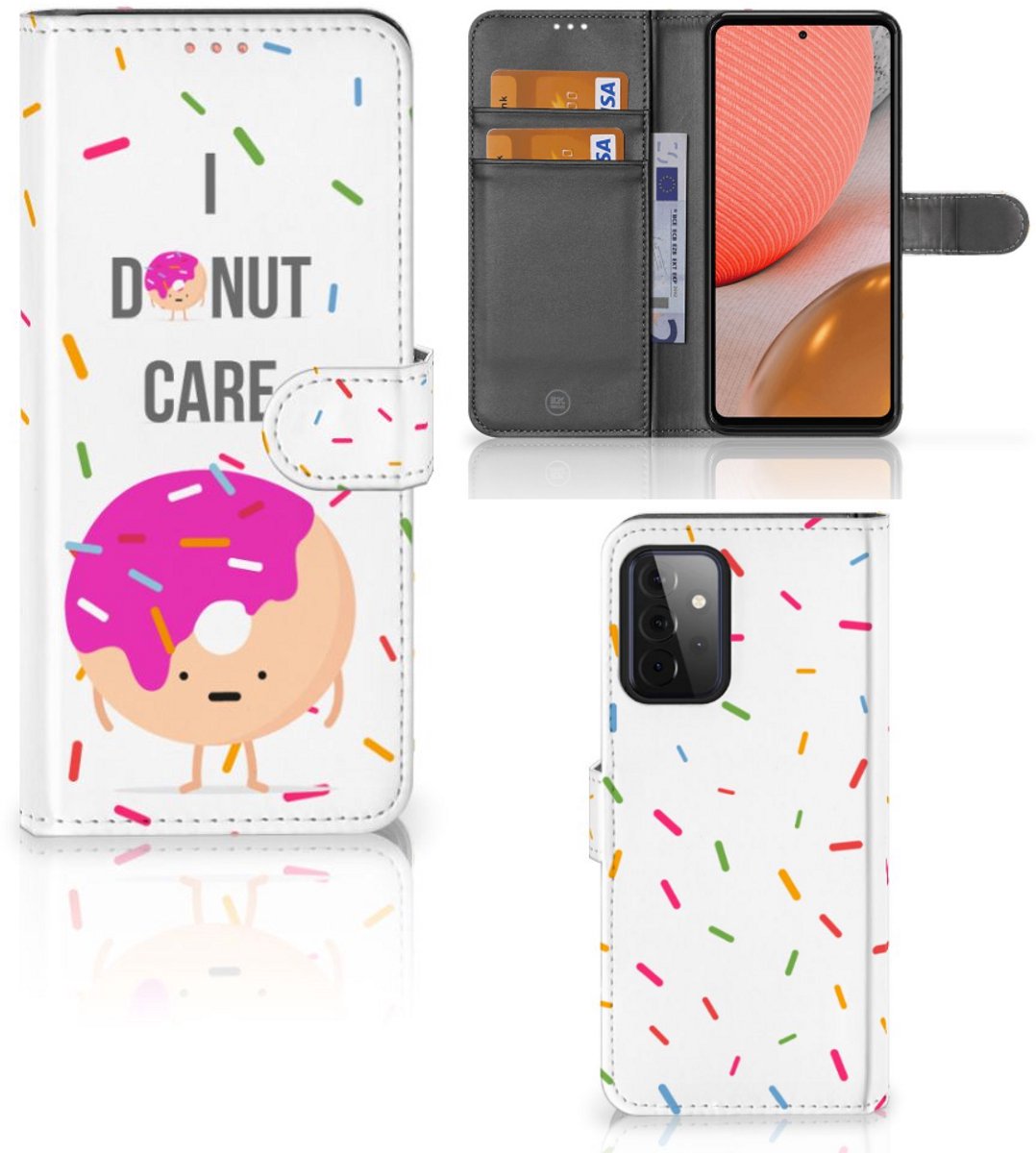 Samsung Galaxy A72 Book Cover Donut Roze