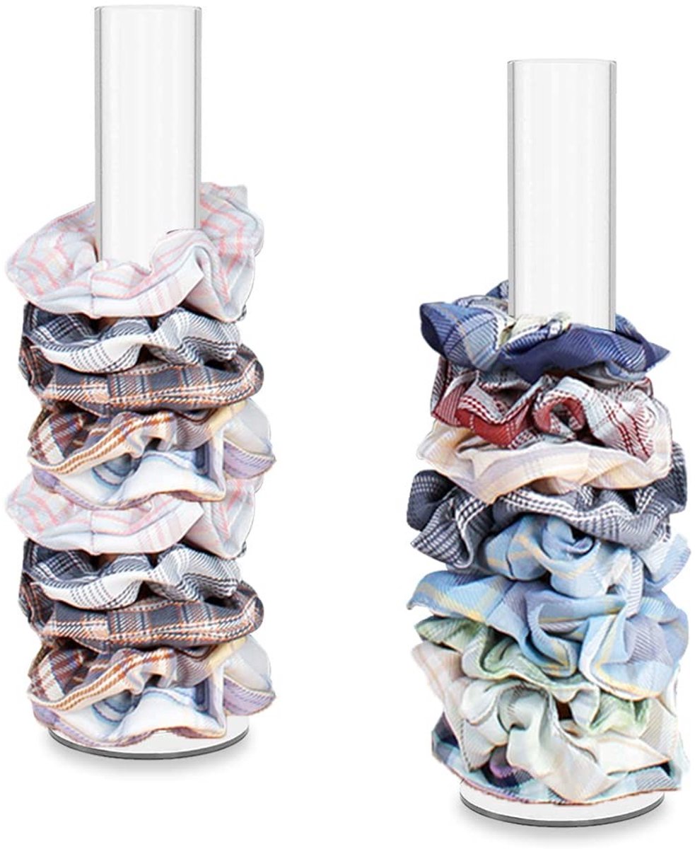 Allecto - - Acryl Scrunchie Houder - Scrunchie Organizer - Sterk en robuust - Transparant - Accessoirehouder - Perfect voor vrouwen en tieners - 2 stu