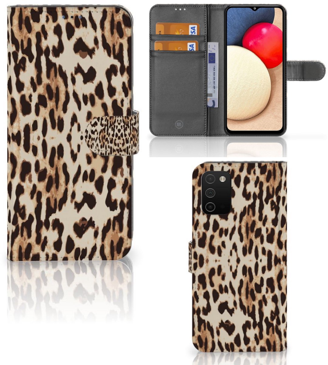 Samsung Galaxy A03s Telefoonhoesje met Pasjes Leopard