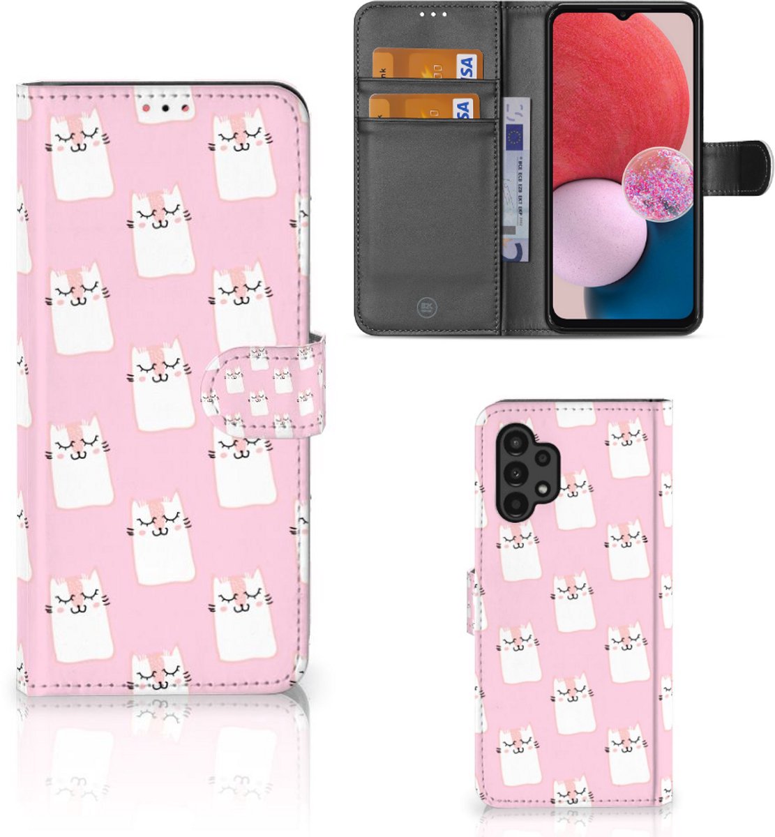 Samsung Galaxy A13 (4G) Telefoonhoesje met Pasjes Sleeping Cats