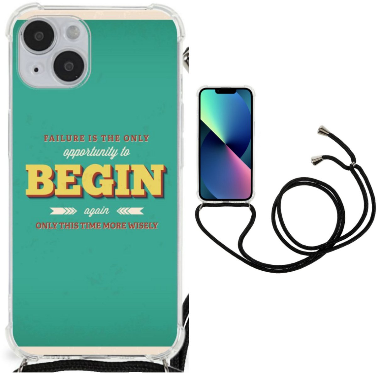 iPhone 14 Plus Telefoonhoesje met tekst Quote Begin