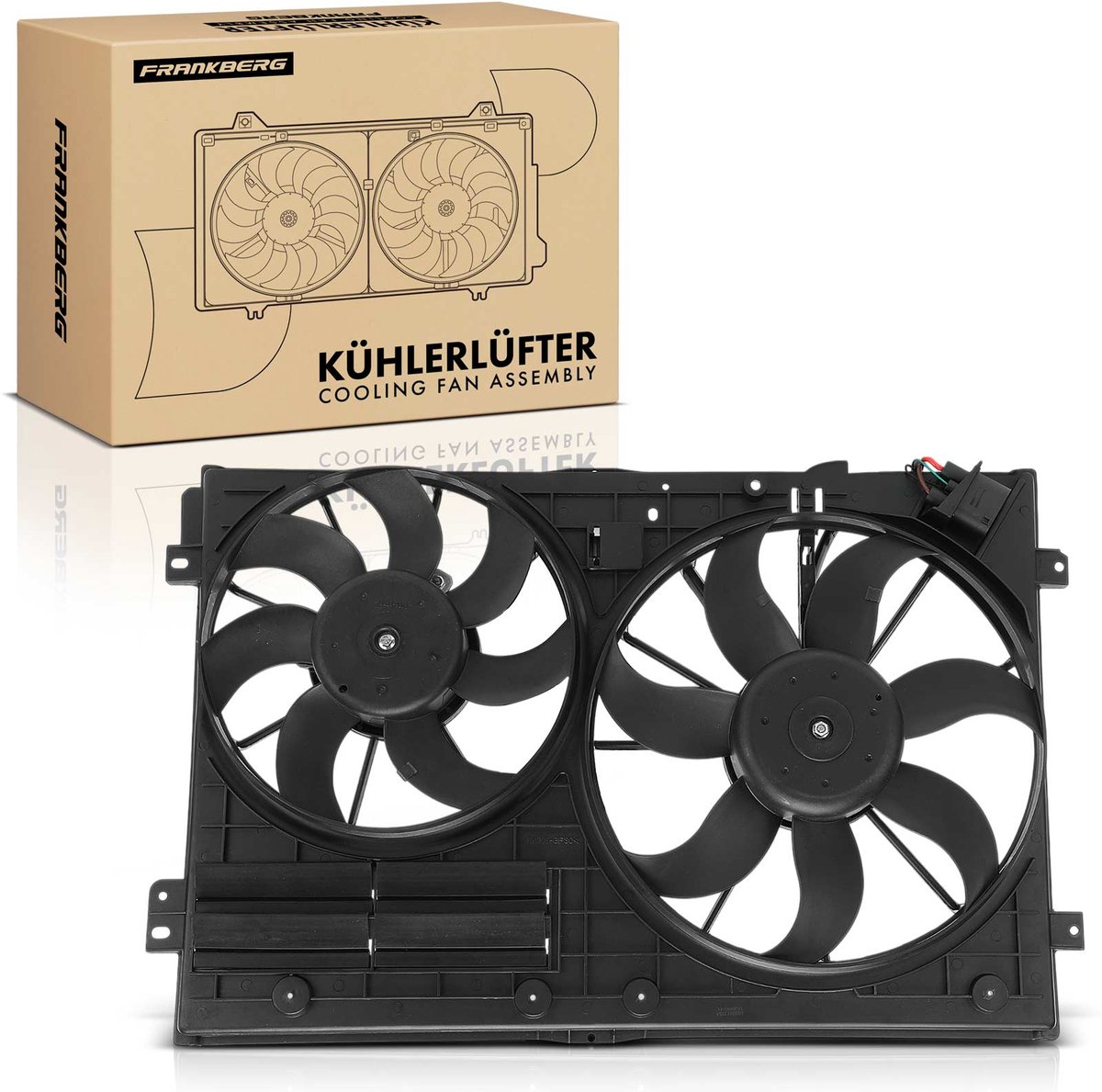 Frankberg 1x Motorradiator dubbelventilator