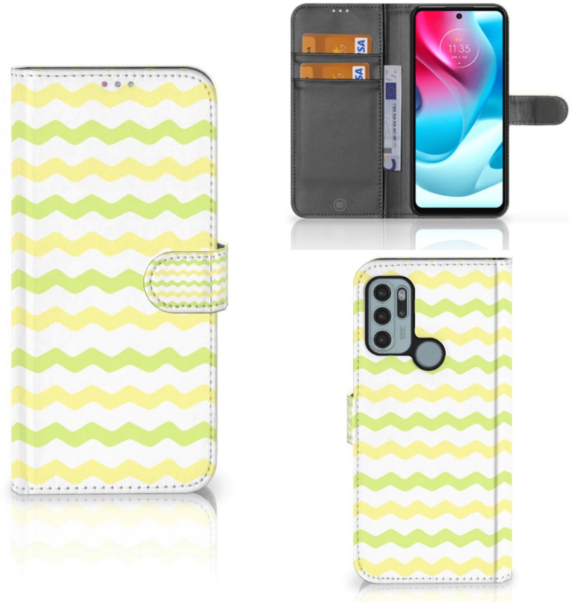 Motorola Moto G60s Telefoon Hoesje Waves Yellow