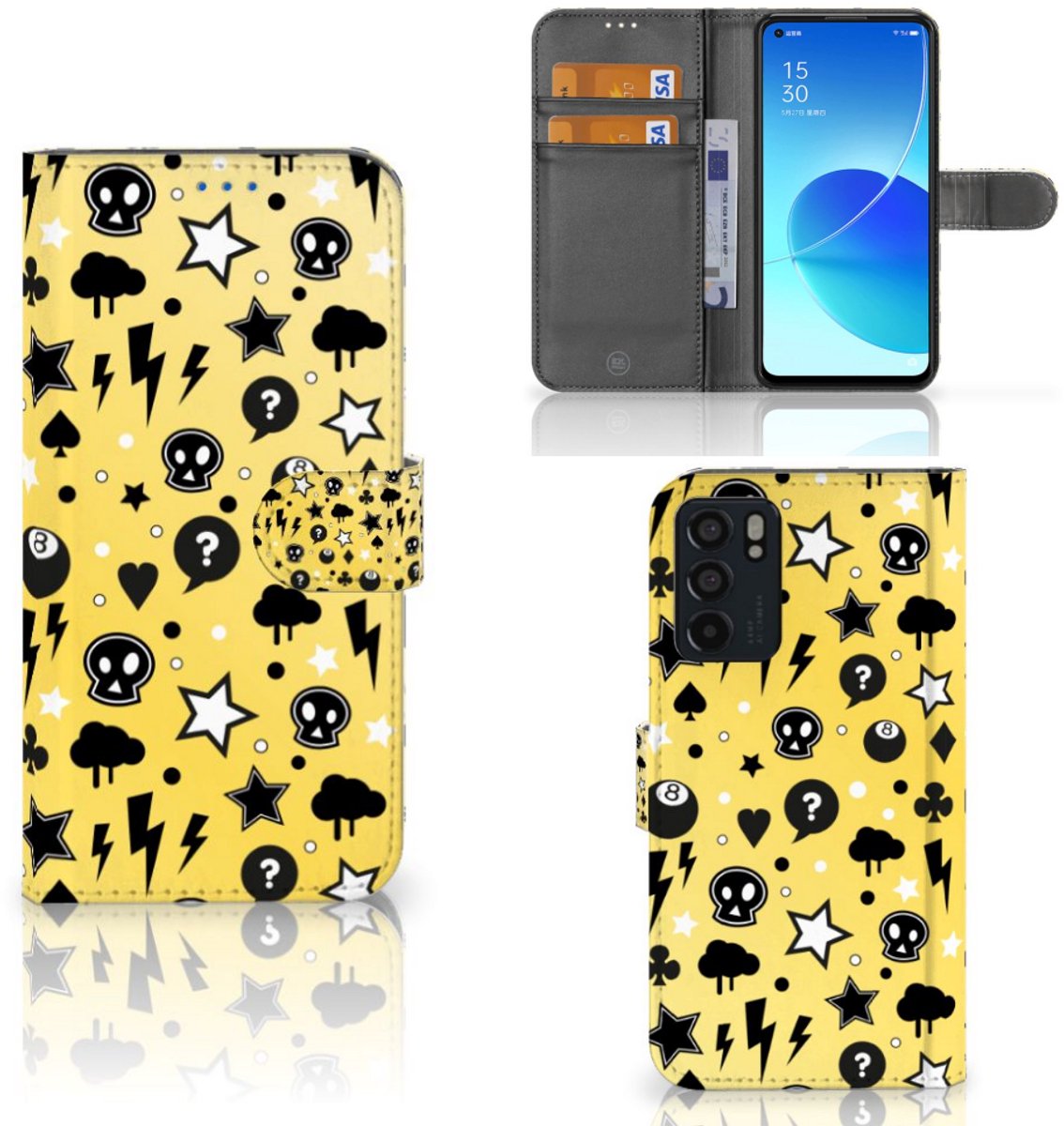 Telefoonhoesje met Naam OPPO Reno6 5G Punk Geel