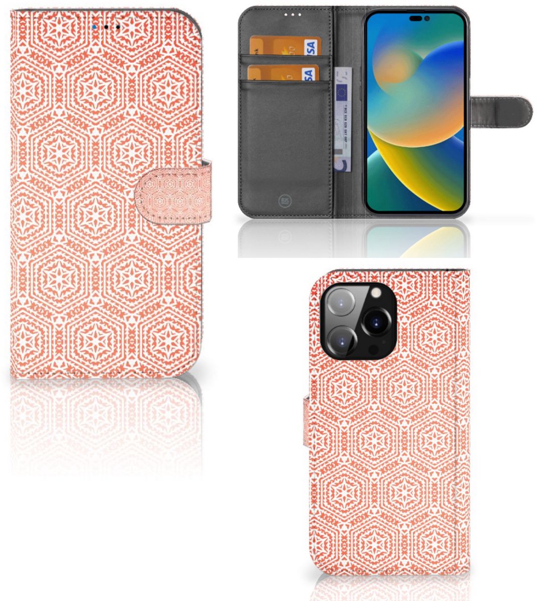 iPhone 14 Pro Max Telefoon Hoesje Pattern Orange