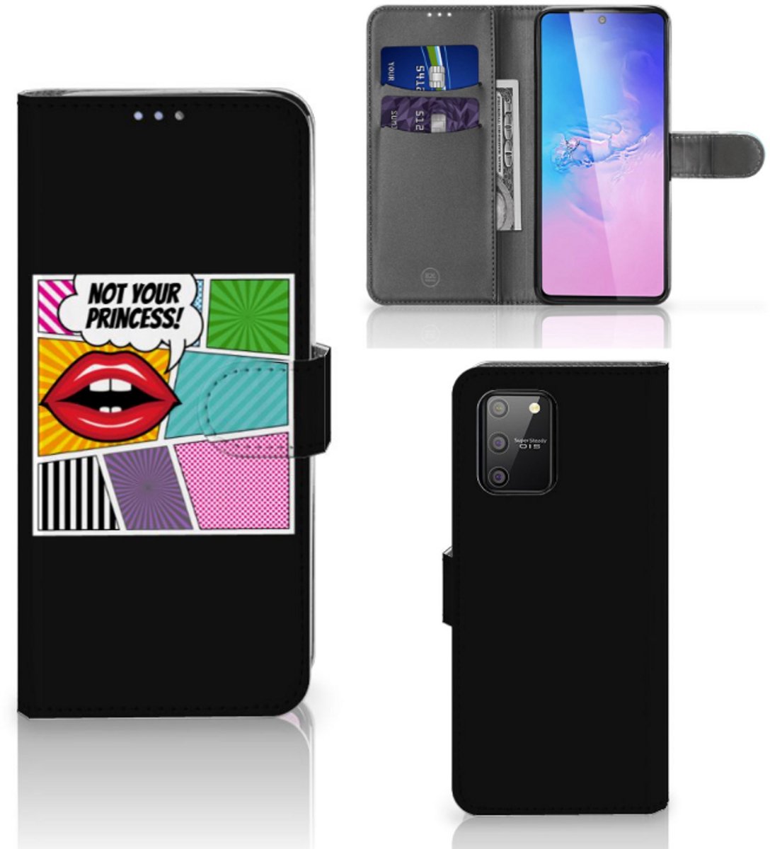 Boekhoesje voor Samsung S10 Lite Wallet Case met Pasjes Popart Princess