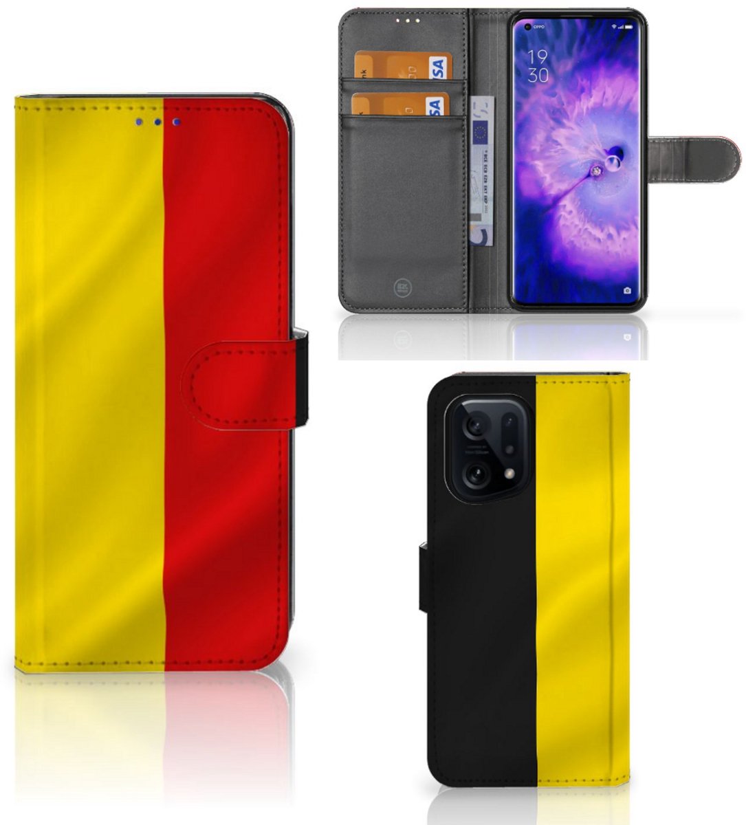 OPPO Find X5 Bookstyle Case Belgische Vlag