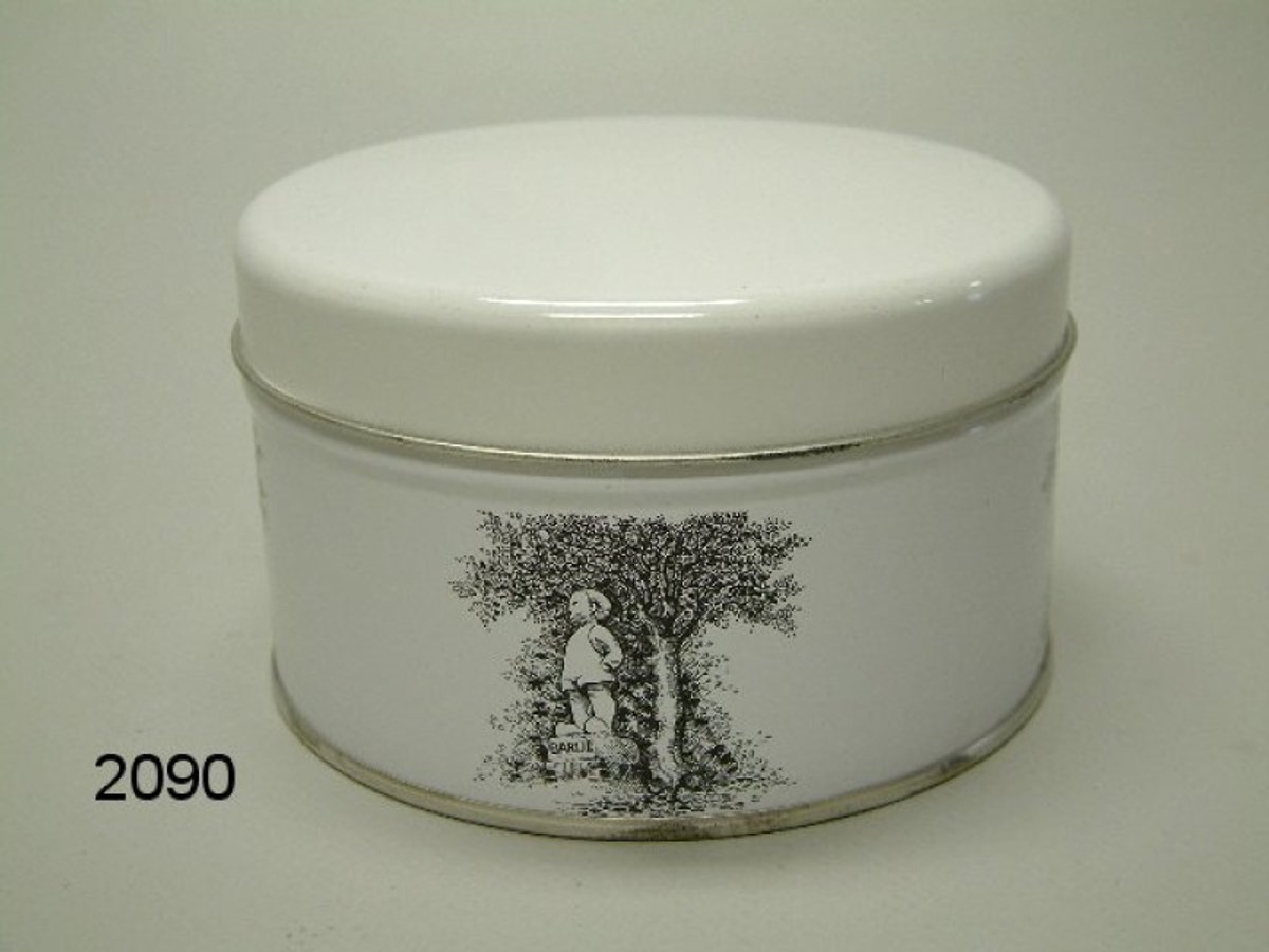 Bartje blikje – Wit – 11 x 11 x 6,5 cm – Rondom afbeelding