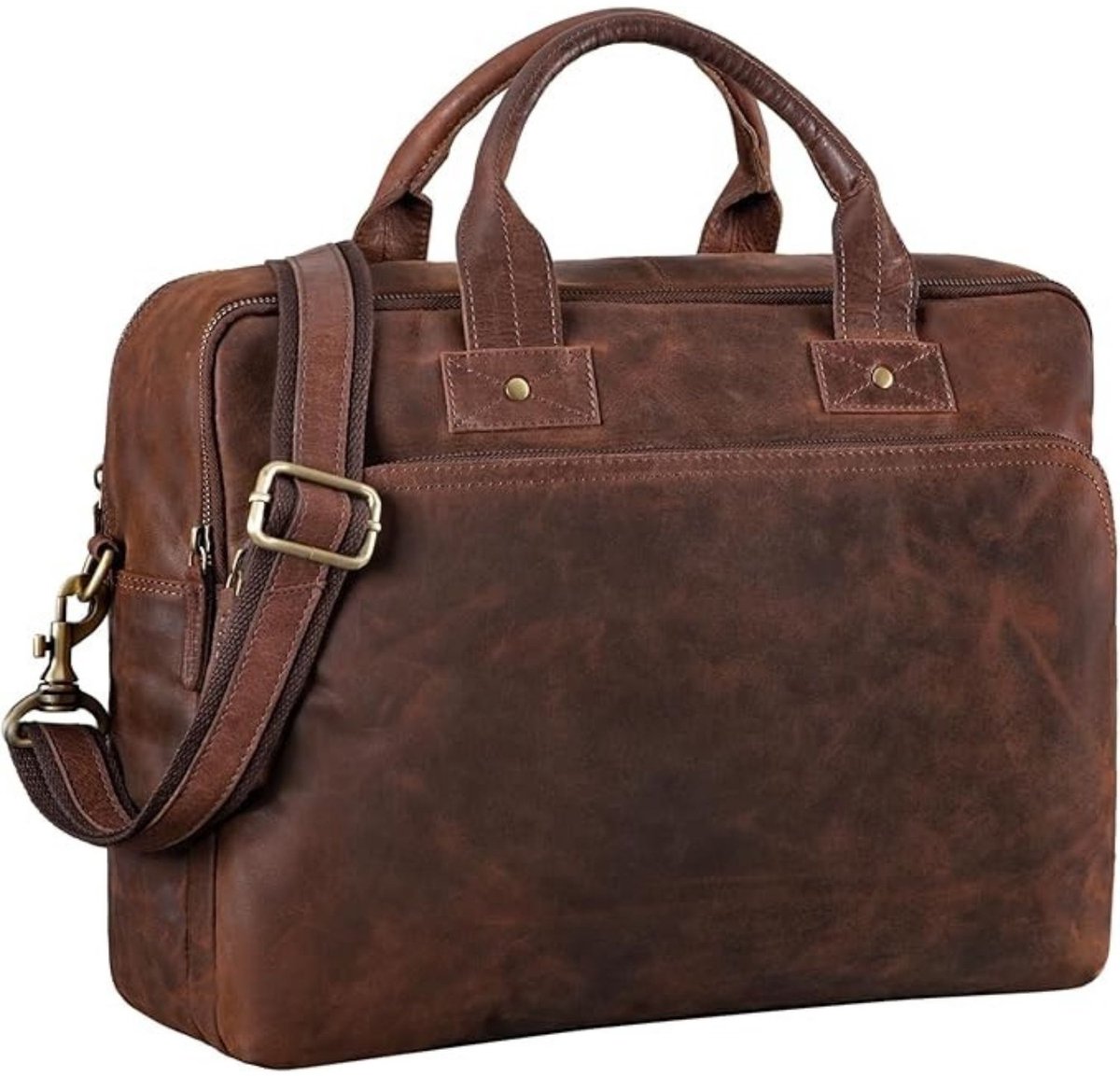 Leren Laptoptas - Laptoptas - Leren Tas - Luxe Leren Laptoptas - Werktas - Schoudertas - Business Tas - Leren Business Tas - 15,6 inch - Donkerbruin - van Imperatoris
