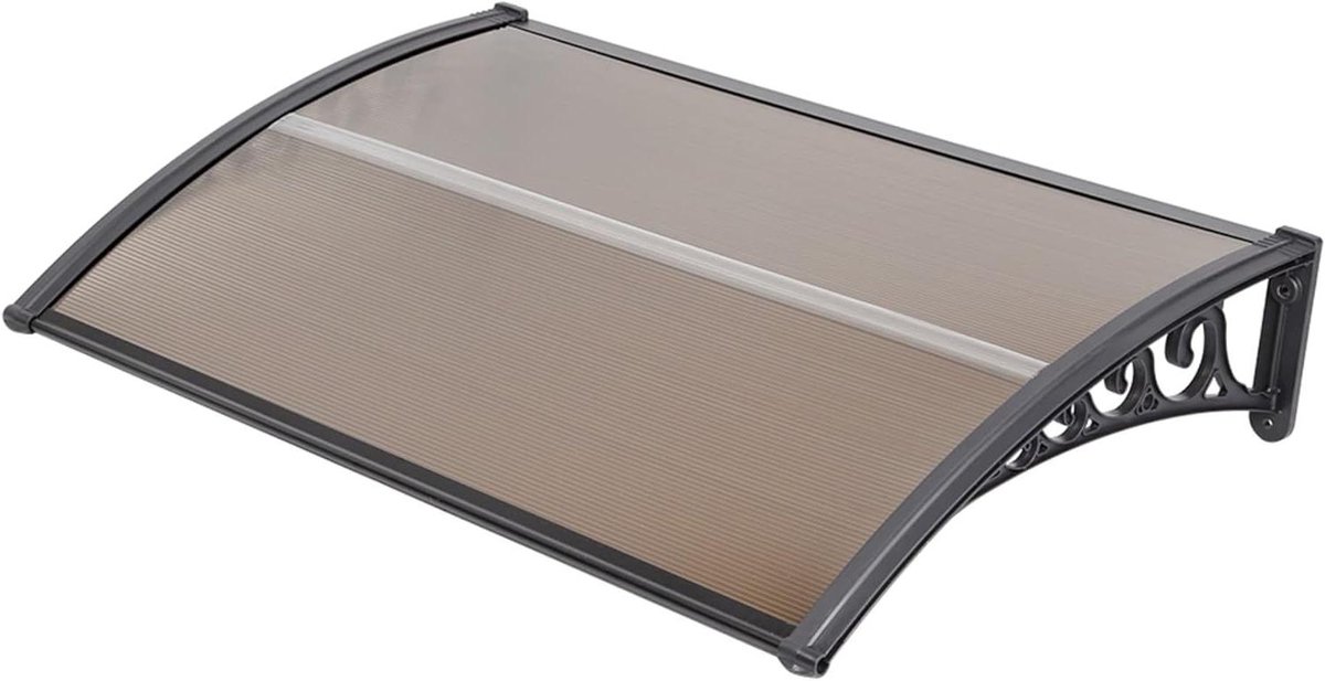 Deur Luifel - Regenkap Raam - Bescherming Buiten - Naadloos Polycarbonaat - 60 x 100 cm - Bruin