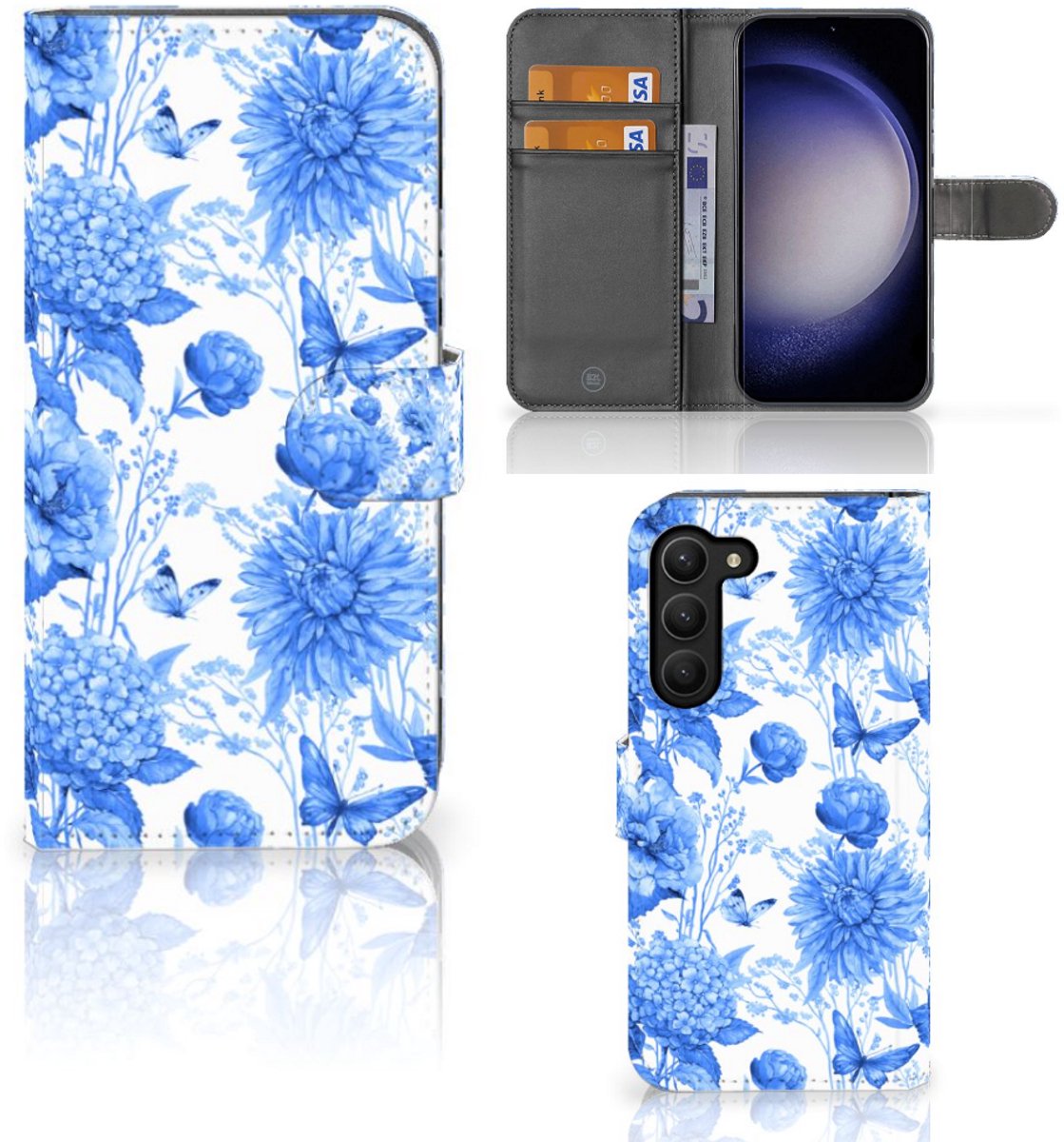 Hoesje voor Samsung Galaxy S23 Plus Flowers Blue