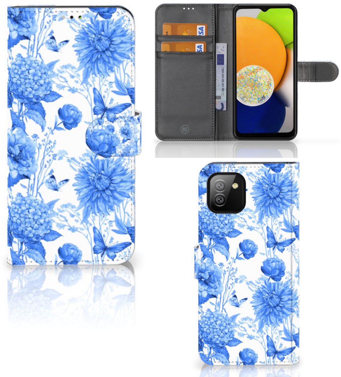 Hoesje voor Samsung Galaxy A03 Flowers Blue