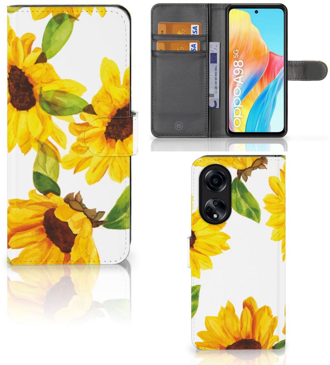 Hoesje voor OPPO A98 5G Zonnebloemen