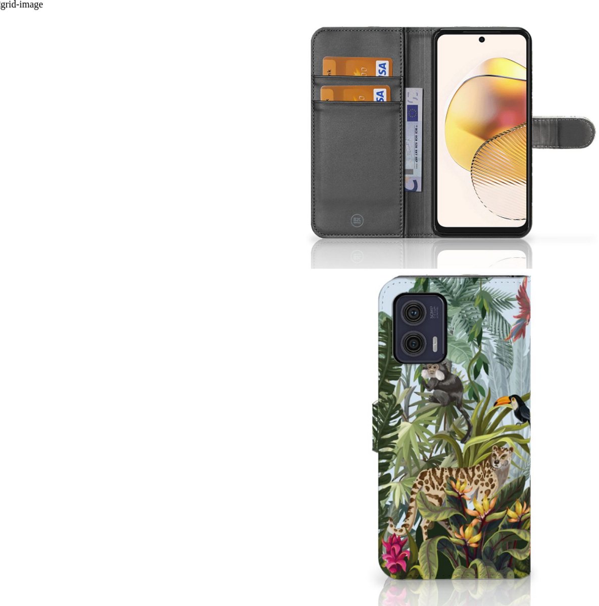 Telefoonhoesje met Pasjes voor Motorola Moto G73 Jungle