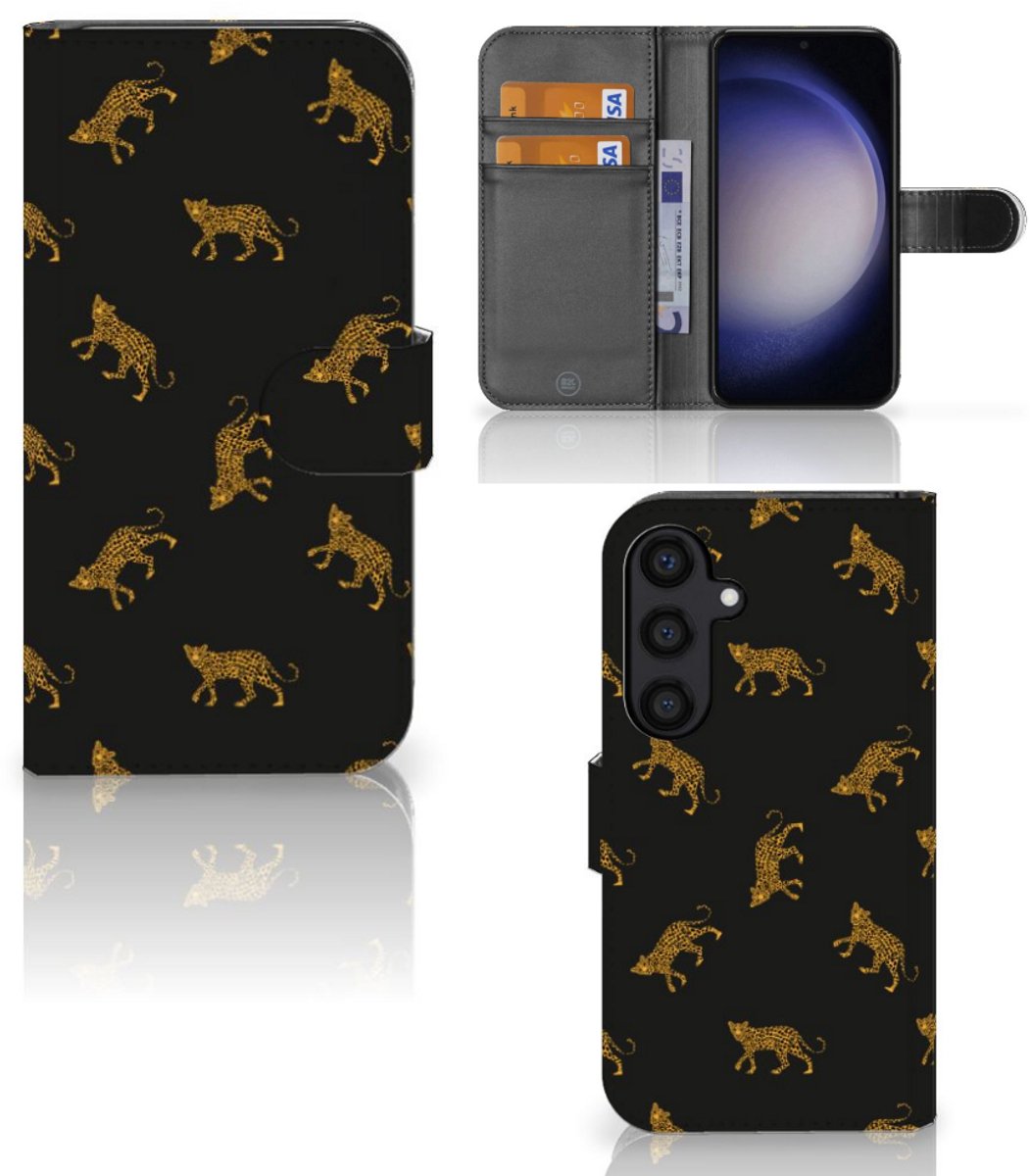 Telefoonhoesje met Pasjes voor Samsung Galaxy S24 Leopards