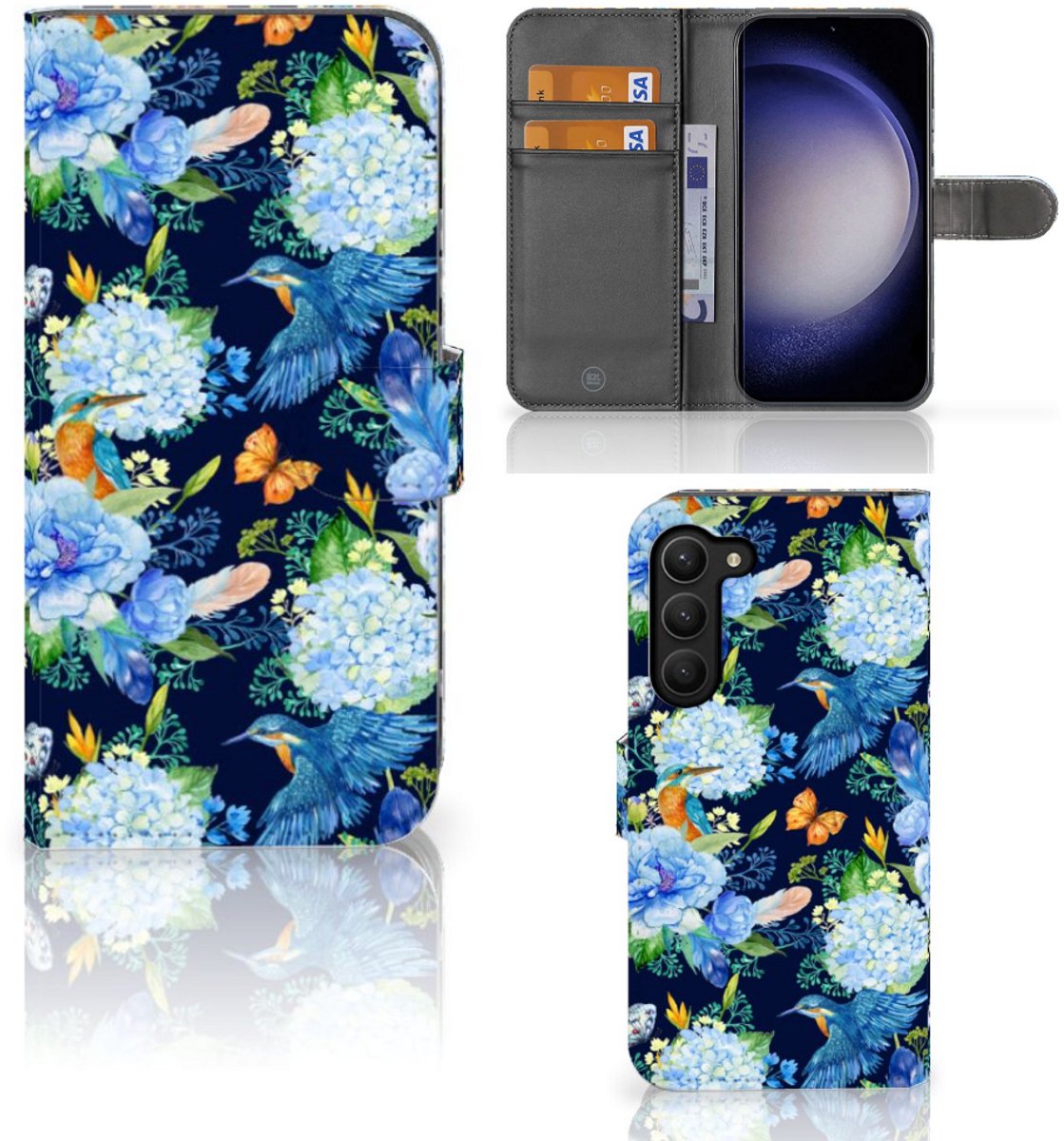 Telefoonhoesje met Pasjes voor Samsung Galaxy S23 Plus IJsvogel