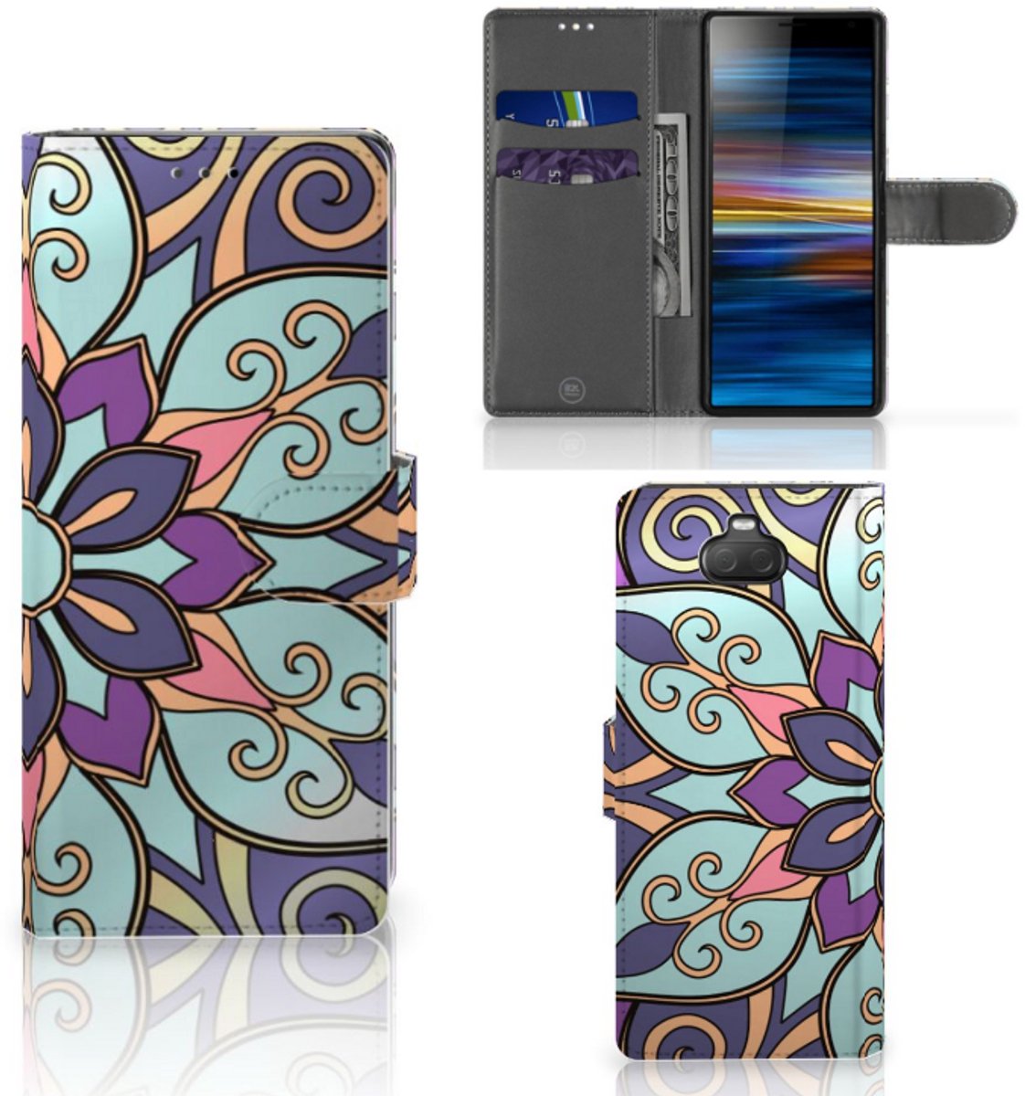 Sony Xperia 10 Hoesje Purple Flower