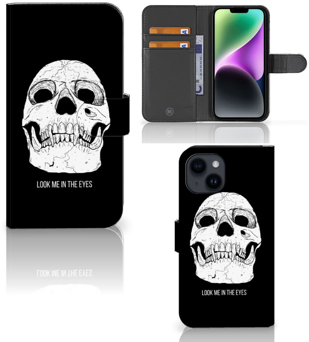Telefoonhoesje met Naam iPhone 15 Skull Eyes
