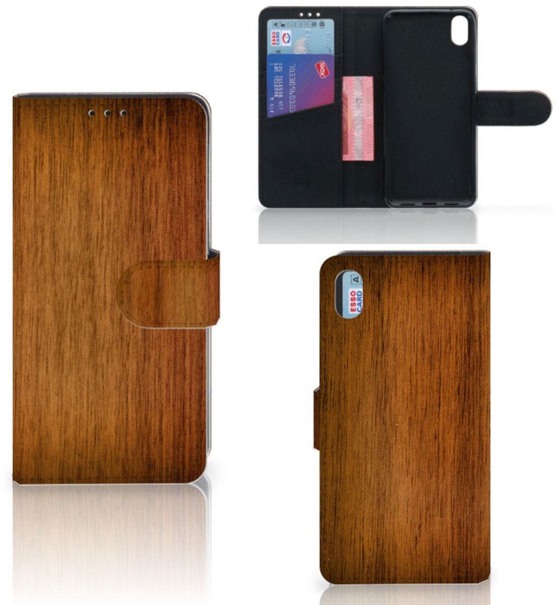 Xiaomi Redmi 7A Book Style Case Donker Hout