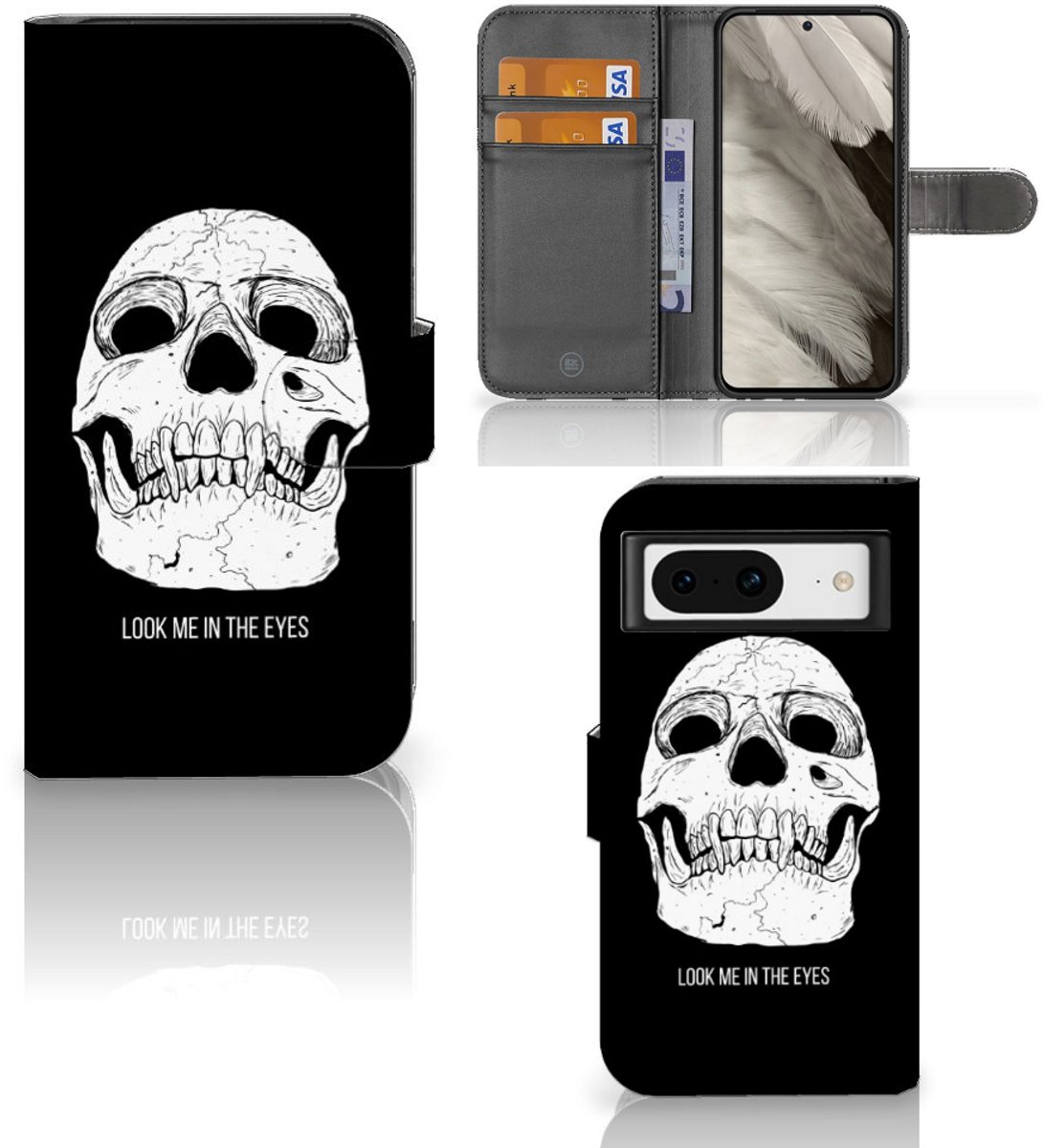 Telefoonhoesje met Naam Google Pixel 8 Skull Eyes