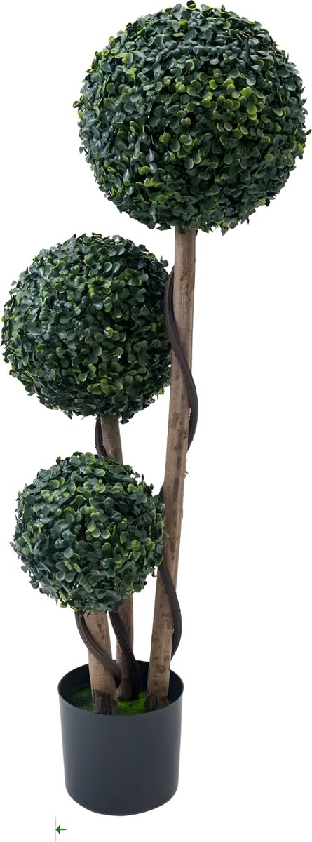 Kunstmatige Vormsnoei Boom 90 cm - Kunstplant - Buxus Bal Stijl - Voor Binnen & Tuin - Groen
