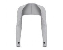 Grijze armstukken unisex lange sport arm mouwen met schouderband en duim opening ademende rekbare sneldrogende armwarmers voor fietsen hardlopen vissen en outdoor activiteiten