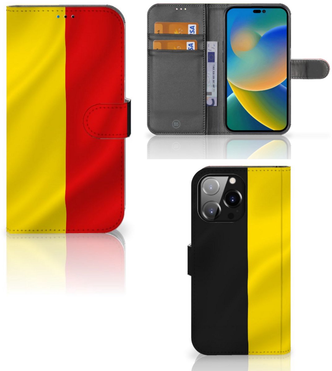 iPhone 14 Pro Max Bookstyle Case Belgische Vlag