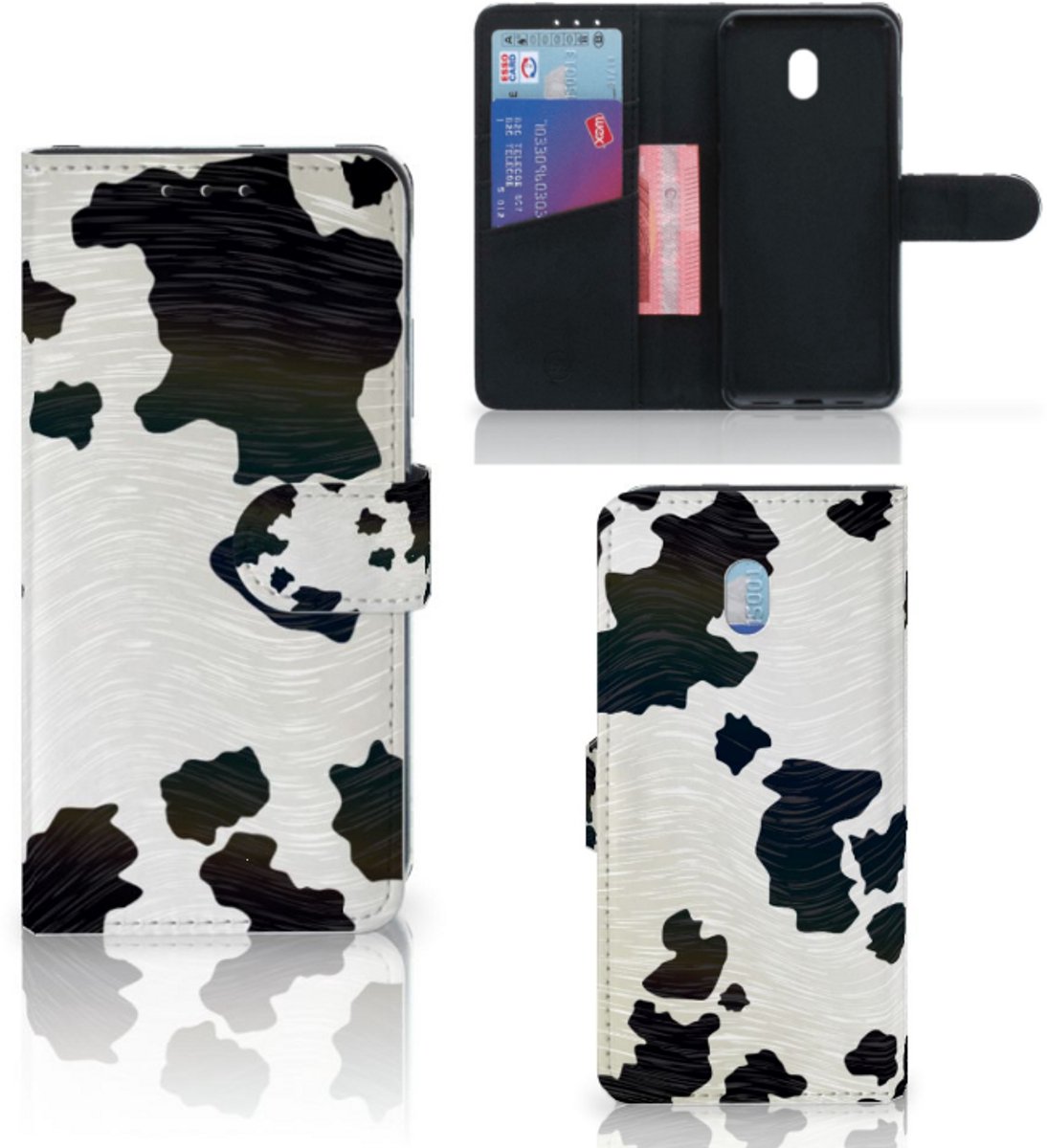 Xiaomi Redmi 8A Telefoonhoesje met Pasjes Koeienvlekken