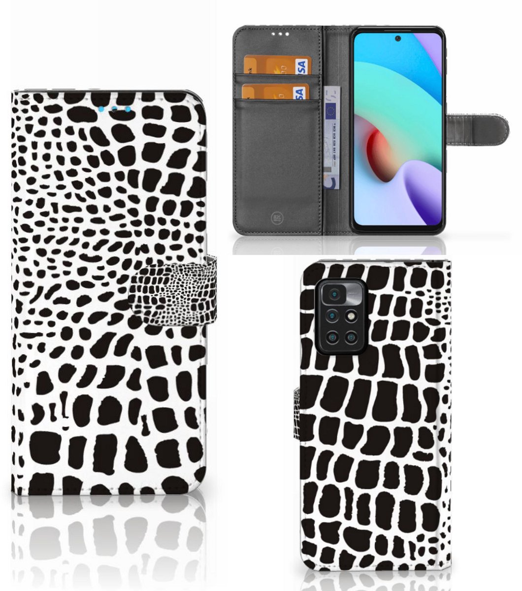 Xiaomi Redmi 10 Telefoonhoesje met Pasjes Slangenprint