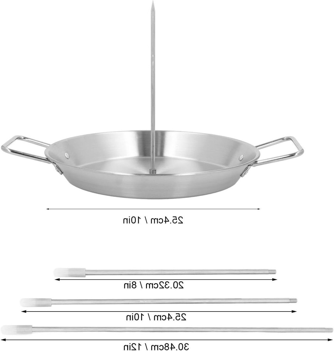 RVS Verticale Spies voor de Grill, Perfect voor Tacos Al Pastor, Shawarma en Kebab, BBQ Accessoire met 3 Spikes voor een Smaakvolle BBQ Ervaring