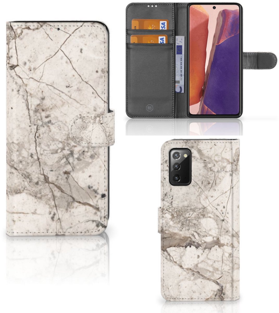 Samsung Galaxy Note 20 Bookcase Marmer Beige