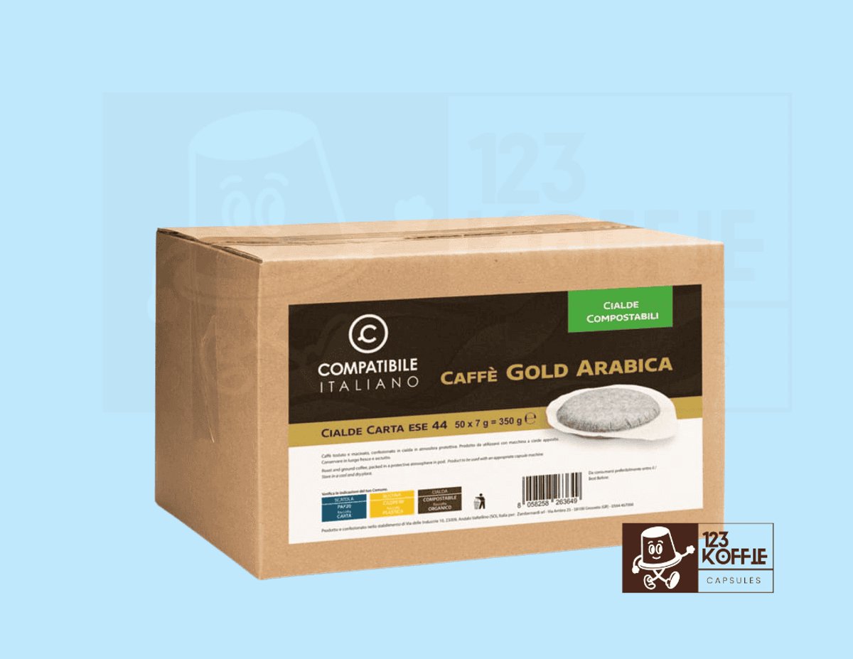 Compatibile Italiano Caffè Gold Arabica ESE 44 mm Pads 50 x Koffiepads 50% Arabica