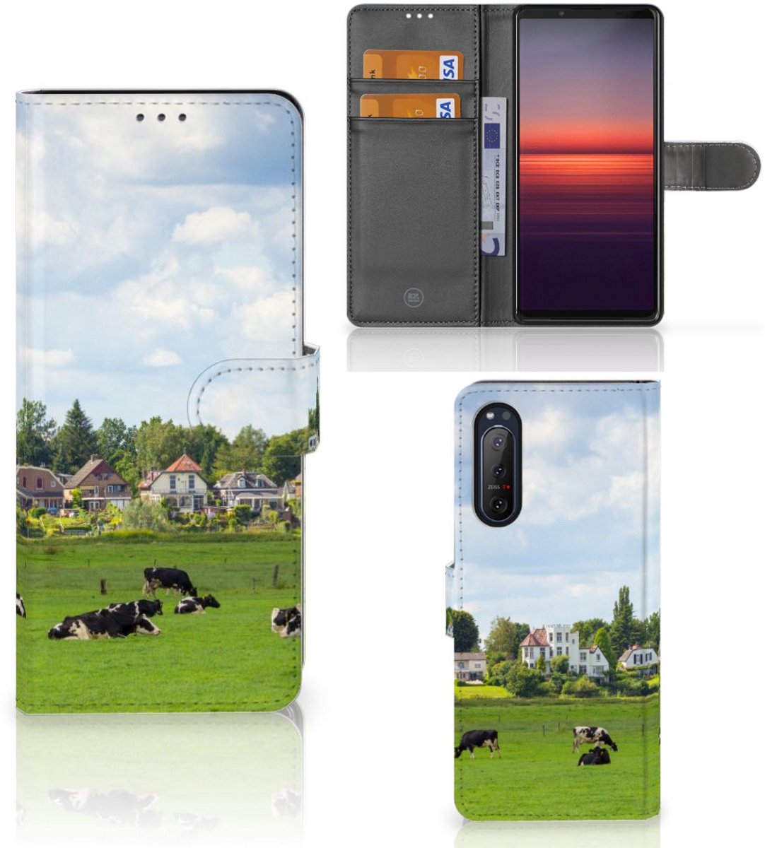 Sony Xperia 5II Telefoonhoesje met Pasjes Koeien