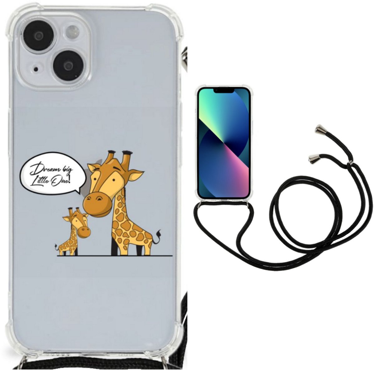 iPhone 14 Plus Stevig Bumper Hoesje Giraffe