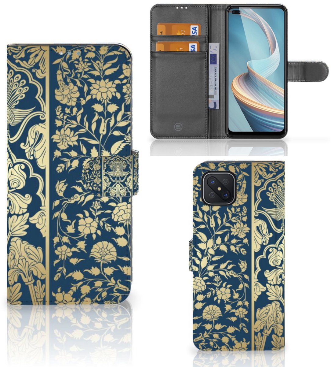 OPPO Reno4 Z Hoesje Beige Flowers