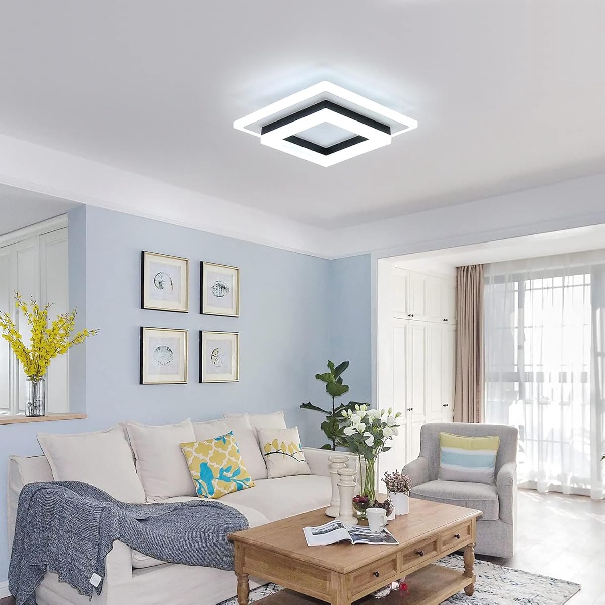 Haobosic Drievoudig LED - Plafondlamp - Wit - 32W 6500K - 52cm Parallel